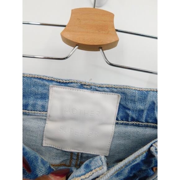 Mother High Waisted Rider Skimp in The Confession Denim Distressed Jeans Size 30 - Picture 6 of 6